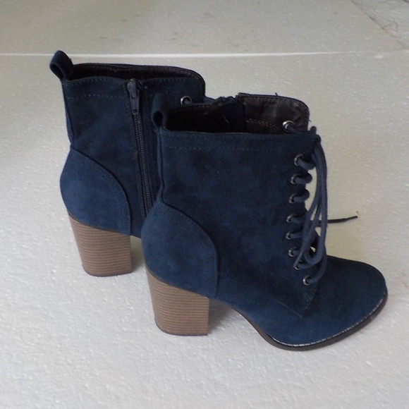 Candies Navy Suede Boots - Picture 4 of 7